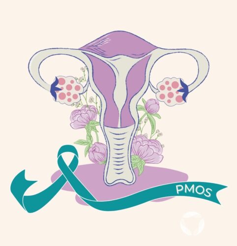 PMOS Awareness Ribbon and Illustration of Ovaries