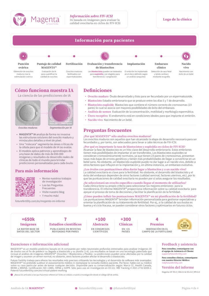 La última página apoya las conversaciones de asesoramiento y ofrece materiales educativos para sus pacientes.